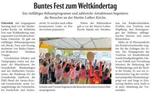 Artikel zum Weltkindertag in der NW